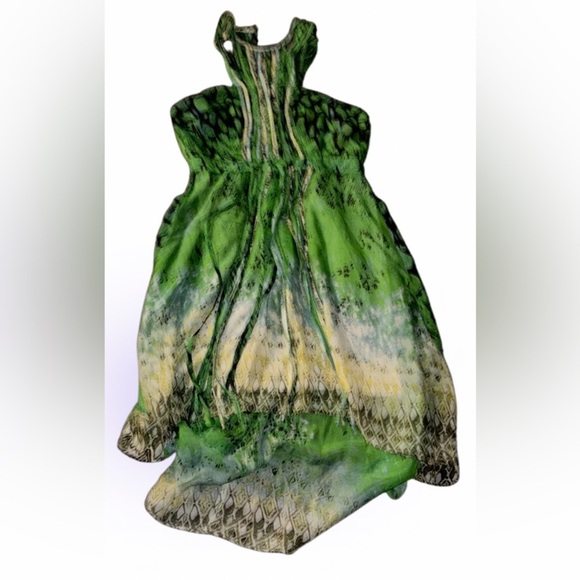 Ark & Co floral Tye dye summer nights bohemian halter neck high low dress Sz M - Picture 12 of 13